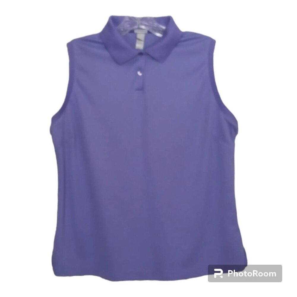 Page & Tuttle Shirt Women's XL Purple Sleeveless Golf Polo Collared Outdoor Mom